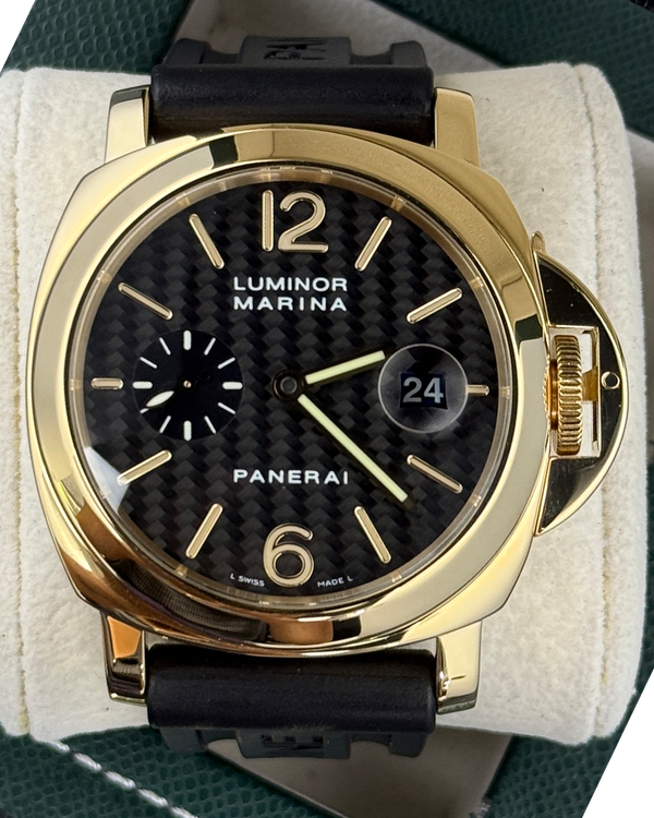 Panerai Luminor Marina 44MM Carbon Fiber Dial Rubber Strap (PAM00140)