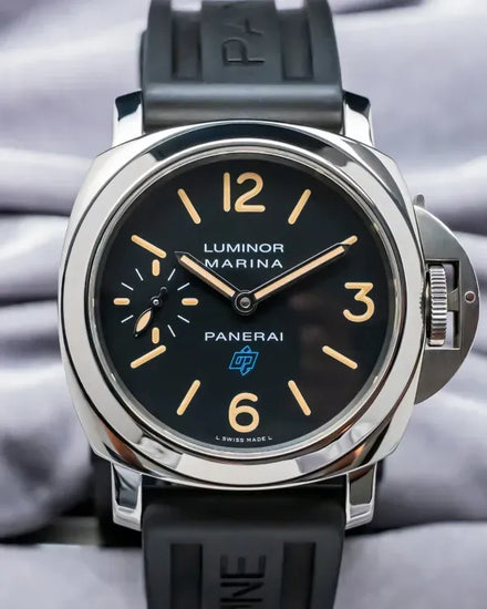2016 Panerai Luminor Marina Logo 44MM Black Dial Rubber Strap (PAM00631)