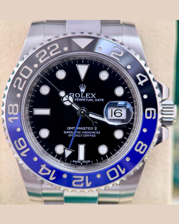 2015 Rolex GMT-Master II "Batman" 40MM Black Dial Oyster Bracelet (116710BLNR)