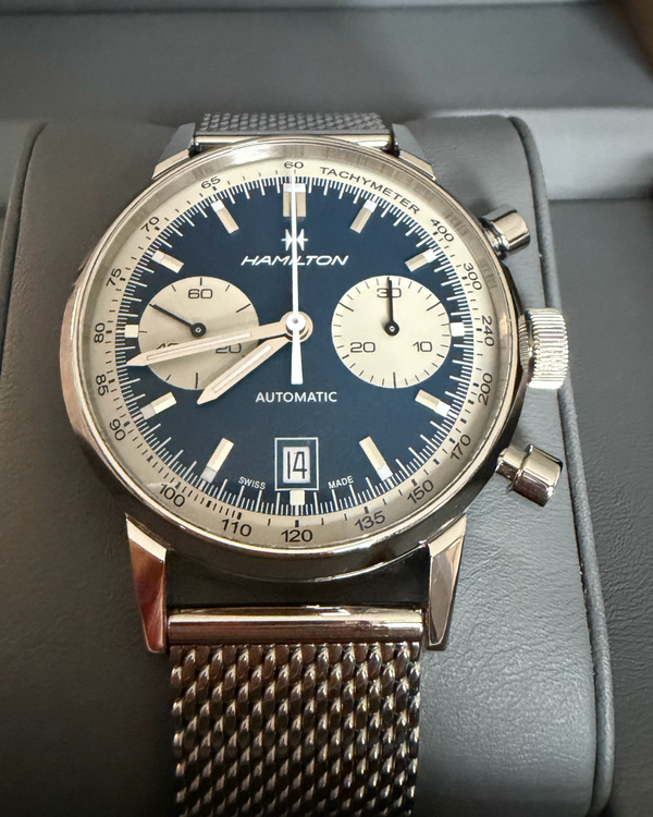 No Reserve - Hamilton Intramatic Classic Chrono 40MM Blue Dial Steel Bracelet (H38416141)