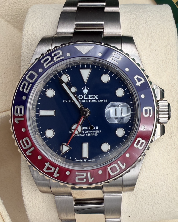 2021 Rolex GMT-Master II "Pepsi" 40MM Blue Dial White Gold Oyster Bracelet (126719BLRO)