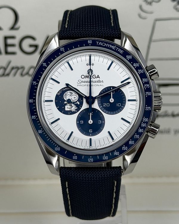 2023 Omega Speedmaster Anniversary Series “Silver Snoopy Award” 42MM Silver Dial Textile Strap (310.32.42.50.02.001)