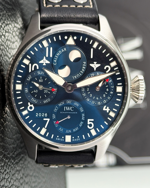 2023 IWC Schaffhausen Pilot Perpetual Calendar 46.2MM Blue Dial Leather Strap (IW503605)