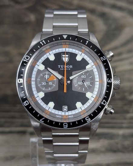 2021 Tudor Heritage Chrono 42MM Black Dial Steel Bracelet (70330N)