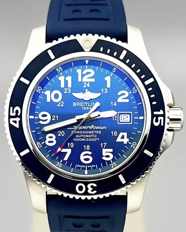 2019 Breitling Superocean II 44MM Blue Dial Rubber Strap (A17392D81C1S2)