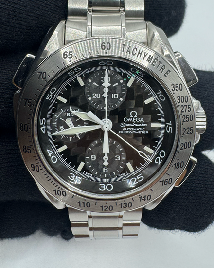 Omega Speedmaster 44.2MM Carbon Dial Steel Bracelet (3840.50.31)