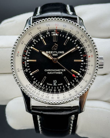 No Reserve - 2019 Breitling Navitimer 41MM Black Dial Leather Strap (A17326211B1P1)