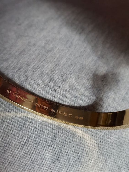 2024 Cartier Love Bracelet 6.7MM Classic Model Size 17 Diamond Pavé 18K Yellow Gold (Love)