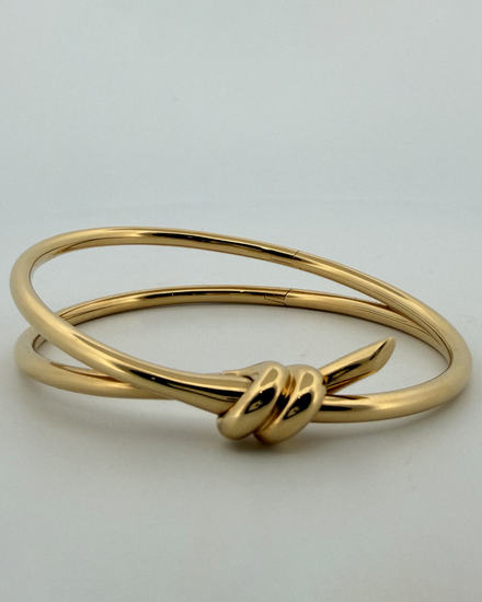 No Reserve - 2026 Tiffany & Co. Knot Double Row Hinged Bangle 6.25 Yellow Gold (Bracelet)