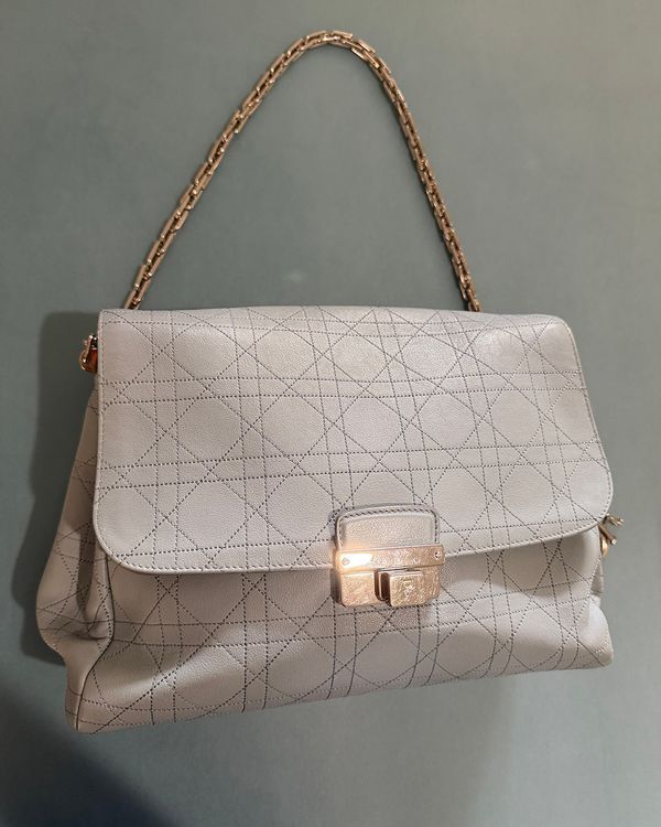 No Reserve - Dior Caro Bag Gris Pietro Medium Lambskin Leather Gold-Tone Hardware (Dior Caro)