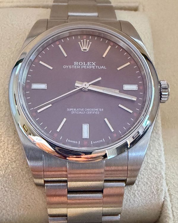 2018 Rolex Oyster Perpetual 39MM Grape Dial Oyster Bracelet (114300)