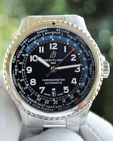 2018 Breitling Aviator 8 B35 43MM Black Dial Steel Bracelet (AB3521)