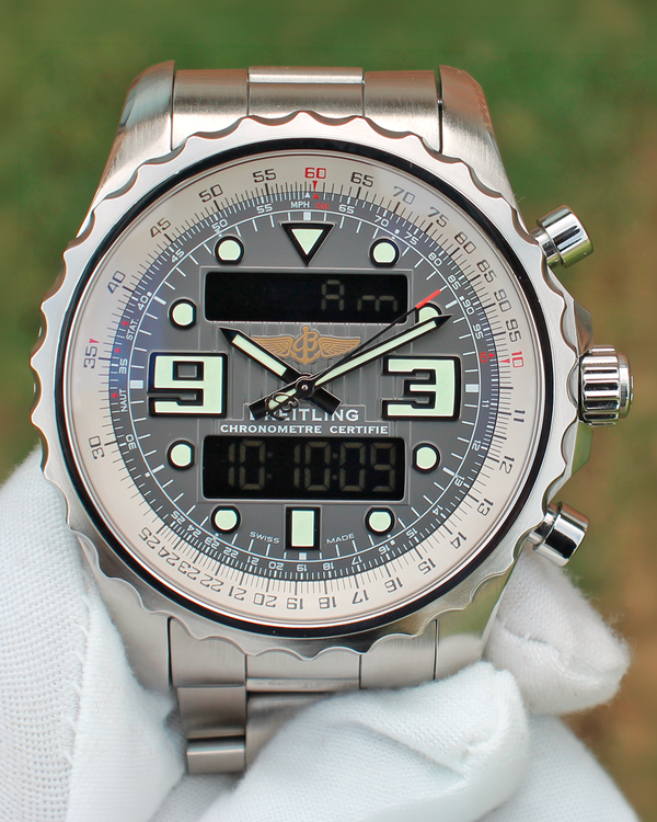 Breitling Chronospace 48MM Quartz Black Dial Steel Bracelet (A78365)