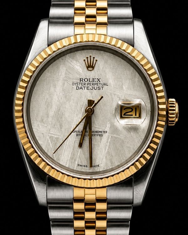 No Reserve - Rolex Datejust 36MM Meteorite Dial Aftermarket Two-Tone Jubilee Bracelet (16013)