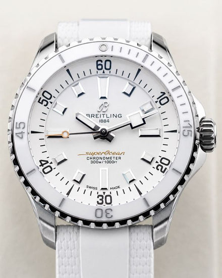 2026 Breitling Superocean 36MM White Dial Rubber Strap (A17377)