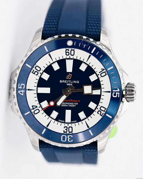 Breitling Superocean Automatic 46MM Blue Dial Rubber Bracelet (A17378)