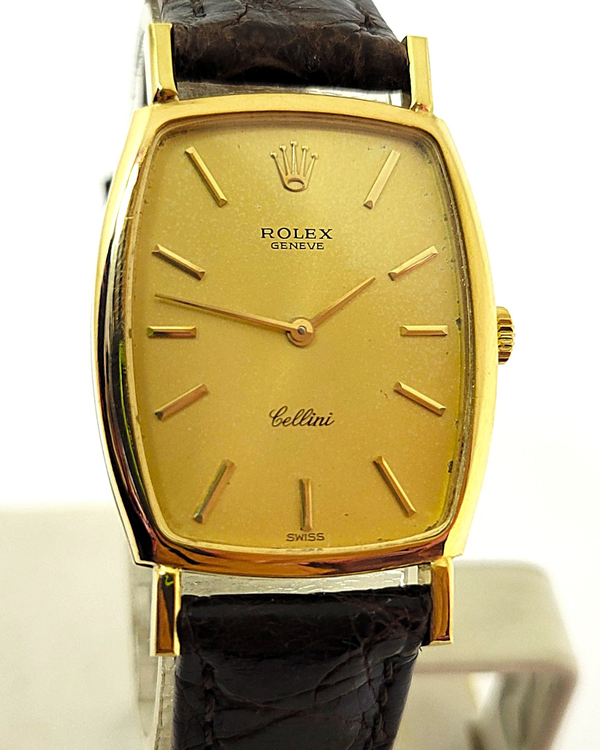 1976 Rolex Cellini 26MM Champagne Dial Aftermarket Leather Strap (3807)