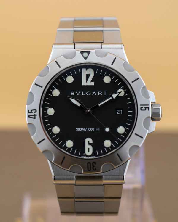 2020 Bvlgari Diagono 41MM Black Dial Steel Bracelet (DP41SSD)