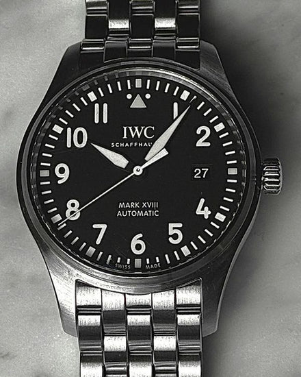 IWC Schaffhausen Pilot Mark XVIII 40MM Black Dial Steel Bracelet (IW327015)