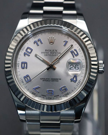 2012 Rolex Datejust II 41MM Silver "Arabic" Dial Oyster Bracelet (116334)