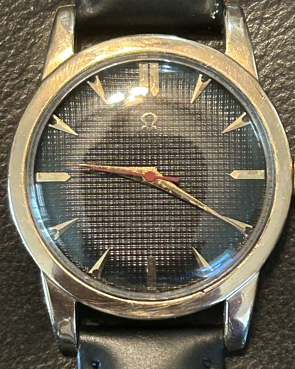 1952 Omega Seamaster Automatic Vintage 34MM Black Dial Aftermarket Leather Strap (2577-25)