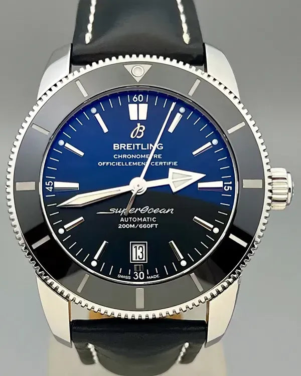 2018 Breitling Superocean Heritage B20 46MM Black Dial Leather Strap (AB202012/BF74)