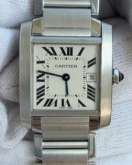 Cartier Tank Française 25MM Quartz White Dial Steel Bracelet (2465)