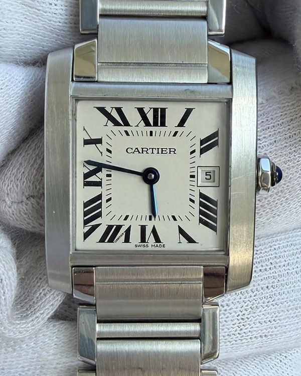 Cartier Tank Française 25MM Quartz White Dial Steel Bracelet (2465)