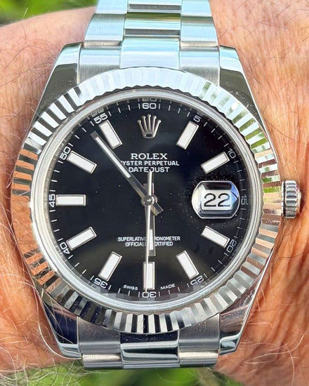 Rolex Datejust II 41MM Black Dial Oyster Bracelet (116334)