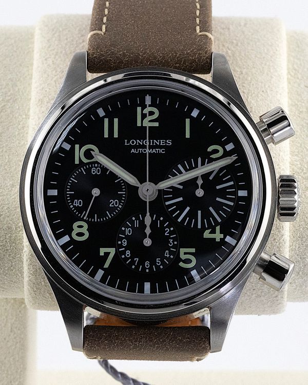 2024 Longines Heritage Military 38.5MM Black Dial Leather Strap  (L2.816.4.53.2)