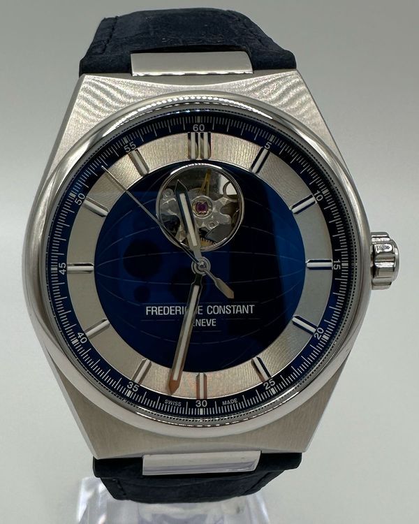 No Reserve - 2024 Frederique Constant Highlife "Heartbeat" 41MM Blue Dial Leather Strap (FC-310NS4NH6B)