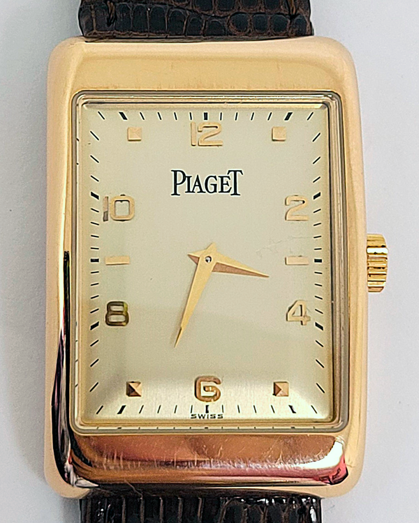 Piaget Vintage 35.5MM Off White Dial Aftermarket Leather Strap (9952)