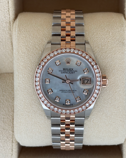 2022 Rolex Lady-Datejust 28MM Mother of Pearl Dial Two-Tone Jubilee Bracelet (279381RBR)