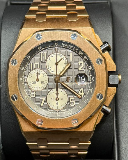 2020 Audemars Piguet Royal Oak Offshore Chronograph 42MM Grey Dial Rose Gold Bracelet (26470OR)