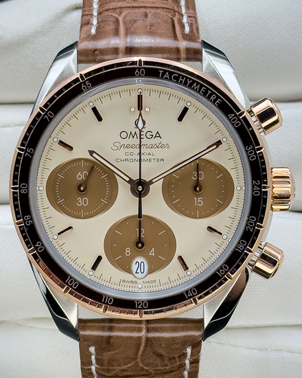 No Reserve - 2021 Omega Speedmaster 38MM Brown Dial Leather Strap (324.23.38.50.02.002)