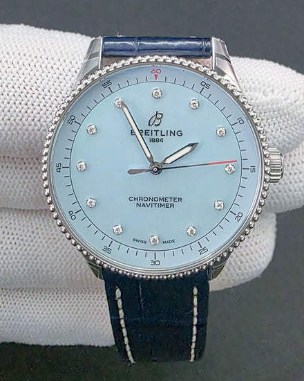 2026 Breitling Navitimer 32MM Quartz Mother of Pearl Dial Leather Strap (A77320)