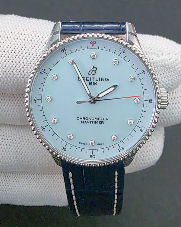 2026 Breitling Navitimer 32MM Quartz Mother of Pearl Dial Leather Strap (A77320)