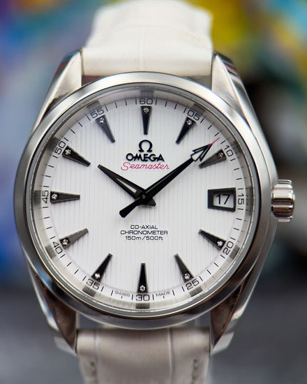 2014 Omega Seamaster Aqua Terra 38.5MM White Dial Leather Strap  (231.13.39.21.54.001)
