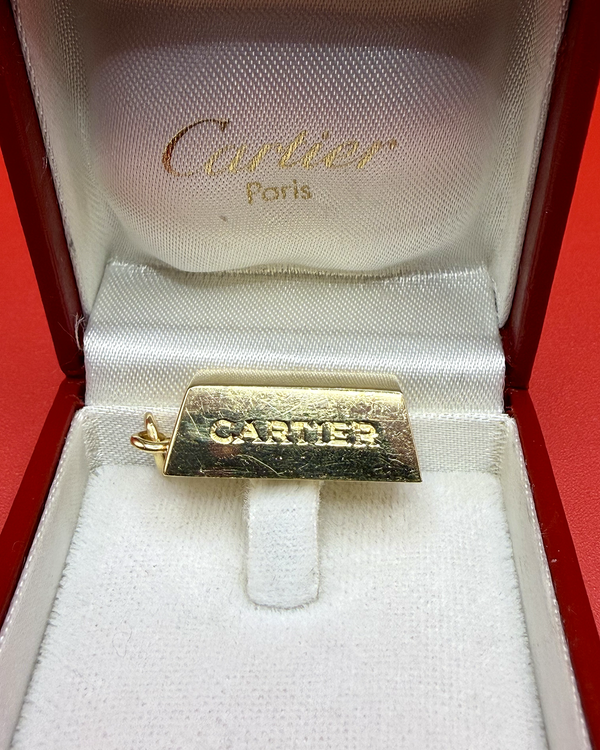 1980 Cartier Accessories 1oz Yellow Gold Ingot Pendant 1IN (Pendant)