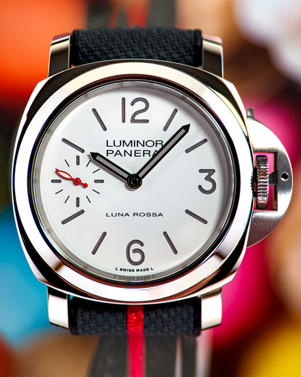 2022 Panerai Luminor "Luna Rossa" 44MM White Dial Textile Strap (PAM01342)