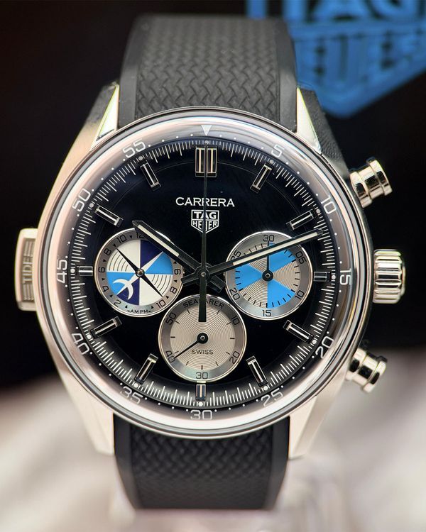 2024 Tag Heuer Carrera Chronograph Seafarer X Hodinkee L.E. 42MM Black Dial Rubber Strap (CBS2014.FT6293)