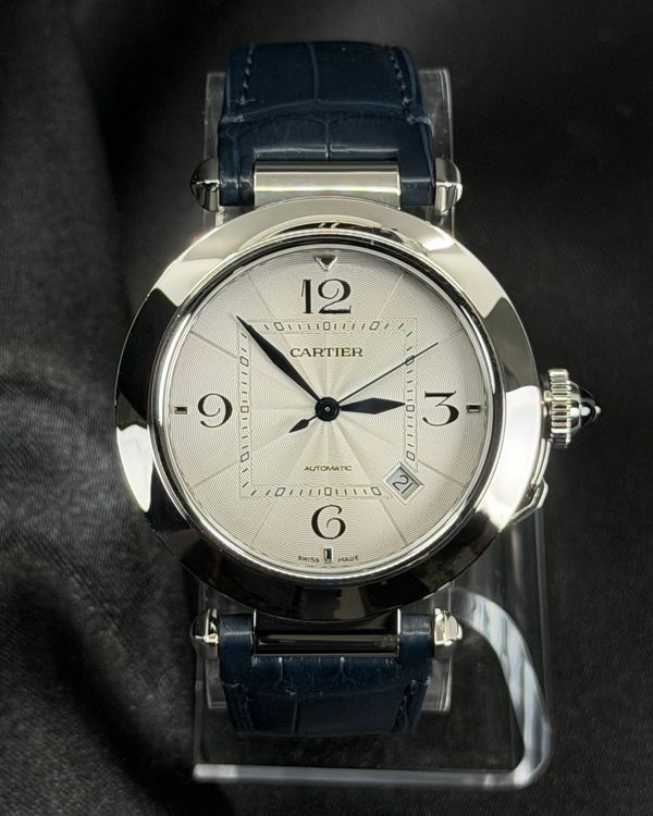 2023 Cartier Pasha De Cartier 41MM Silver Dial Leather Strap (WSPA0010)
