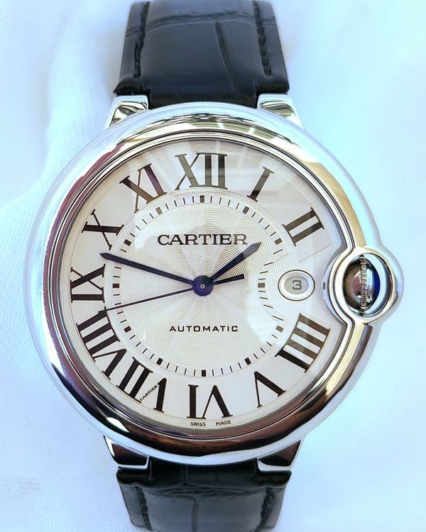 2014 Cartier Ballon Bleu De Cartier 42MM Silver Dial Aftermarket Leather Strap (3001)