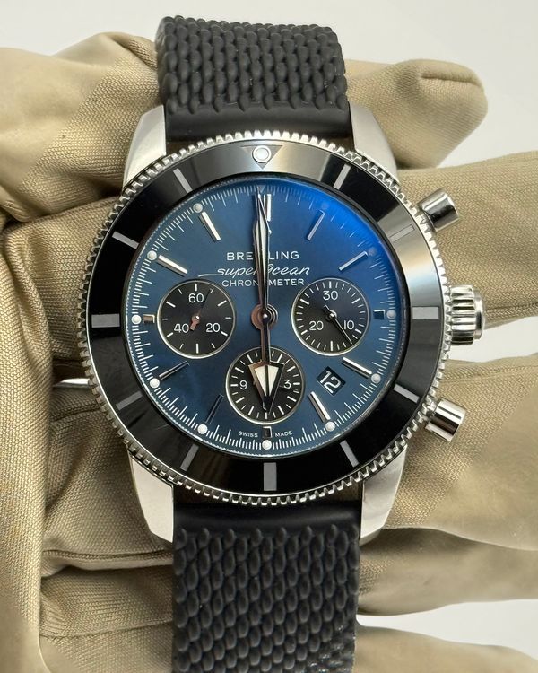 No Reserve - 2025 Breitling Superocean Heritage Chronograph 44MM Blue Dial Steel Bracelet (AB0162)