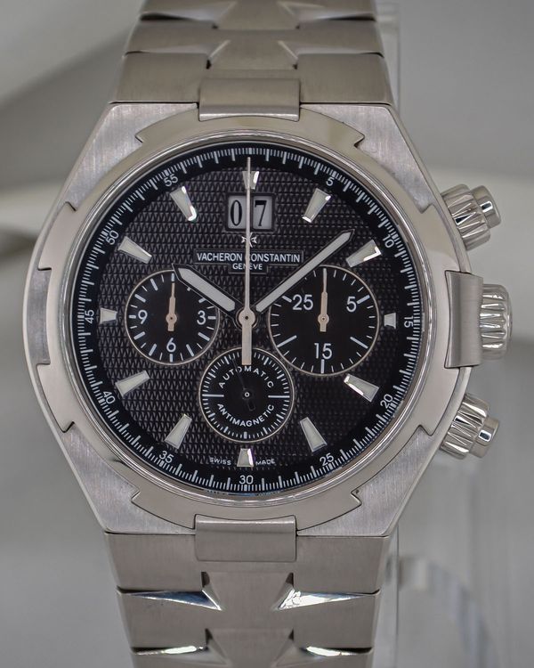 2013 Vacheron Constantin Overseas Chronograph 42MM Black Dial Steel Bracelet (49150/B01A-9097)