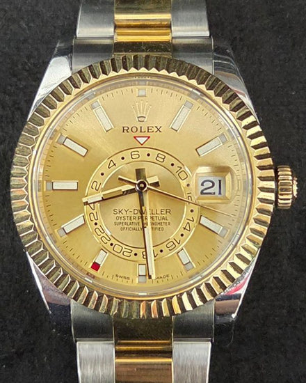 2021 Rolex Sky-Dweller 42MM Champagne Dial Two-Tone Oyster Bracelet (326933)