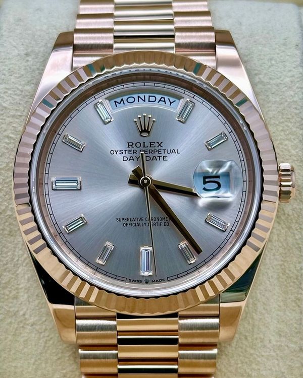 2024 Rolex Day-Date 40MM Chocolate Dial Rose Gold President Bracelet (228235)