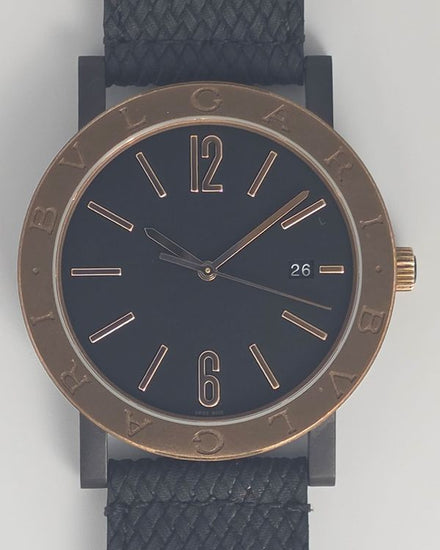 No Reserve - 2018 Bvlgari Solotempo 41MM Black Dial Textile Strap (102931)