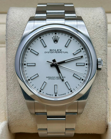 2019 Rolex Oyster Perpetual 39MM White Dial Oyster Bracelet (114300)