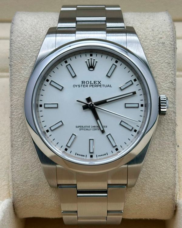 2019 Rolex Oyster Perpetual 39MM White Dial Oyster Bracelet (114300)
